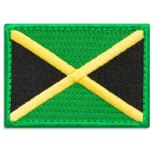 Bendera Negara logo nasional Jamaika bordir besi pada, bendera Jamaika Patch bordir