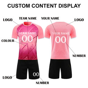 Conjunto de Entrenamiento de Fútbol para Adultos, Secado Rápido, Transpirable, Camiseta y Pantalones Cortos de Fútbol de Poliéster, Uniforme de Equipo, Logotipo Personalizado, OEM, ODM, Venta al por Mayor - Product Image 5