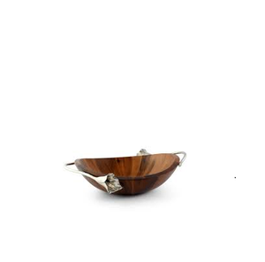 Bol en bois avec poignée en laiton fruits ménage cuisine couverts bassin fruits salade bol stockage et Offre Spéciale - Product Image 4