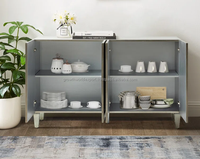 Armoire de foyer en bois massif de luxe de style le plus récent, armoire à chaussures minimaliste moderne, armoire fine latérale de salle à manger en marbre de salon