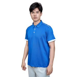 Camiseta de Manga Corta con Botones Delanteros, Tejido de Punto de Poliéster Transpirable de Secado Rápido FMF, Elástico en 4 Direcciones, 200g, Impresión por Transferencia de Calor/Bordado - Product Image 1