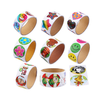 Autocollants personnalisés pas chers pour enfants, motifs de dessins animés mignons, en rouleau, pour récompenses, enseignants, étudiants, encouragement, fabriqués au Guangdong