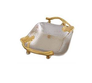 Gold-Finished Stainless Steel Serving <b>Tray</b> with Customized Design Designer Handle Tableware <b>Tray</b> for Home Dining Food Serving - Product Image 1