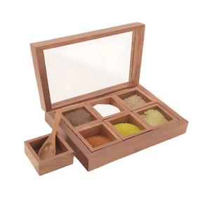 Customized Best Quality Handcrafted Natural Wooden <b>Spice</b> <b>Box</b> <b>Spice</b> Container for Home Home Restaurant Hotel - Product Image 2