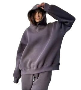 เสื้อฮู้ดผ้าฝ้าย100% โอเวอร์ไซส์สำหรับผู้หญิงเสื้อมีฮู้ดสำหรับทุกเพศเสื้อมีกระเป๋าเสื้อผ้าฤดูหนาว - Product Image 4