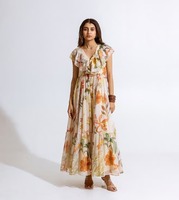 Robe longue en coton indien faite à la main, imprimé floral élégant, pour femme, idéale pour les fêtes, les mariages, les voyages d'été, offre ODM pour filles