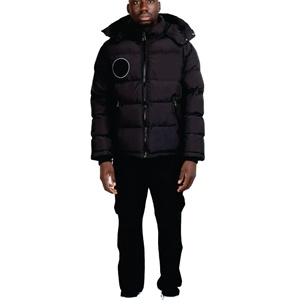 Abrigo acolchado estampado impermeable para exteriores de invierno de calidad superior para hombre hecho a medida con cuello levantado última moda al por mayor - Product Image 1
