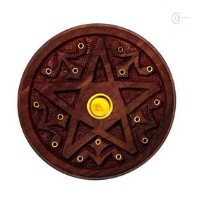 Quemador de Incienso de Madera Hecho a Mano, Tallado Étnico Tradicional, Religioso, Duradero, 100% Natural, para Templo, Meditación, Espiritualidad - Product Image 1