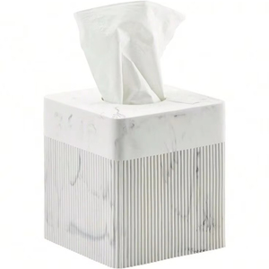 Textures Boîte À Mouchoirs Couverture Rectangulaire Résine Lourd Boîte À Mouchoirs Titulaire pour Salle De Bains Table De Table De Chevet Élégant Porte-Mouchoirs - Product Image 1
