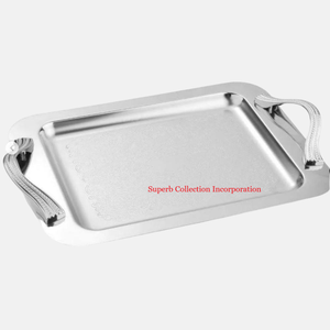 ถาดสแตนเลสขนาดใหญ่ออกแบบอย่างยอดเยี่ยมถาดจัดอาหารพร้อมที่จับสำหรับจัดห้องครัวในบ้าน - Product Image 1