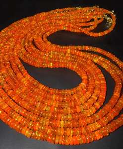 ลูกปัดโอปอลสีส้มธรรมชาติคุณภาพสูงจากเอธิโอเปีย รูปทรงกลมเรียบ งานฝีมือ TASBIYA GEMS ได้รับการรับรองจากบุคคลที่สาม พร้อมจัดส่ง - Product Image 3