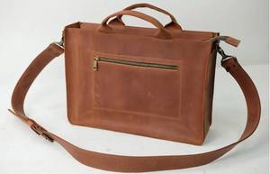 Full Grain <b>Leather</b> <b>Mens</b> Laptop <b>Bag</b> Wholesale OEM Custom Logo Briefcase Business Travel Messenger Shoulder Tote LPG-0346 - Product Image 5