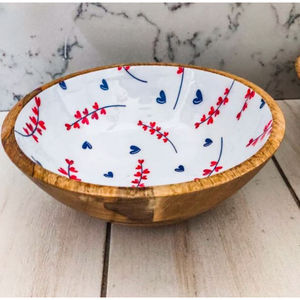 Bol en bois et aspect moderne et brillant poli 100% naturel personnalisé Woo bol de service et utilisation pour accessoires de cuisine - Product Image 3