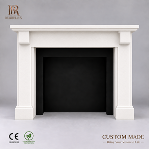 Manteau de cheminée en marbre beige de luxe, pierre naturelle polie, pour foyer intérieur à bioéthanol, idéal pour la décoration de villa - Product Image 1