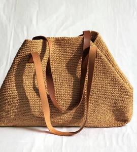 Bolso Tote de Cuero de Verano para Mujer, Bolso de Hombro de Playa de Paja, Bolso Tote de Rafia Tejida a Crochet - Product Image 3