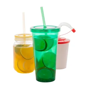 Gobelet personnalisé avec paille, en plastique Combler - Product Image 3