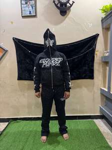 Impression personnalisée pour hommes, ensembles de pantalons de survêtement et sweat à capuche, ensemble de joggers, fermetures éclair complètes, survêtement de jogging de sport en coton - Product Image 2