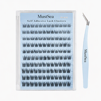 Kit d'extensions de cils courbés en PBT mélangé, faux cils coréens auto-adhésifs, application facile, DIY à domicile MSC-200