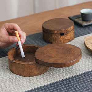 Luxury Wooden <b>Ashtray</b> Handmade | Solid Wood Cigarette & Cigar Ash Tray | Reusable Eco Friendly Smoking Accessory for Hotel - Product Image 1