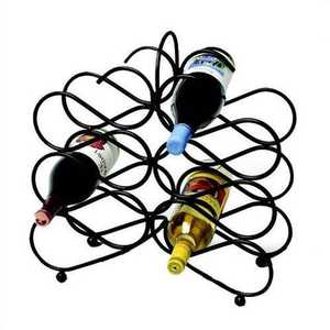 <b>Free</b> <b>Standing</b> Iron Beverage <b>Rack</b> Artistic Detailing Vintage Design Sustainable Material-Perfect for Displaying Bottles Holder - Product Image 5