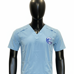 ชุดสครับแพทย์ผ้าฝ้ายทอเนื้อนุ่มยืดหยุ่น 100% คอวี 3 กระเป๋า สำหรับโรงพยาบาล ตรวจจับเข็ม ระบายอากาศได้ดี สวมใส่สบาย 男女兼用 - Product Image 6