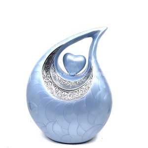 Urne en forme de larme de perles bleu clair avec conception de coeur pour cendres humaines Fournisseur d'urne funéraire commémorative pour adultes - Product Image 6