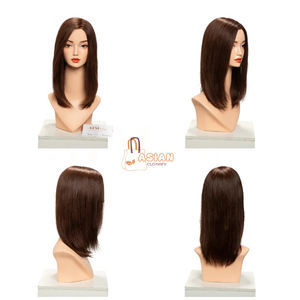 Pelucas de Cabello Humano Liso con Base de Seda, Cutícula Alineada, 100% Cabello Humano Virgen Remy Brasileño para Mujeres a un Precio Razonable - Product Image 1