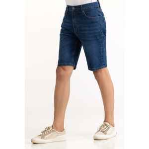 Pantalones Cortos Deportivos para Hombre, Color Azul Oscuro, 100% Algodón, Cintura Media, Estilo Urbano, Lavados, Cómodos, con Logotipo en la Rodilla, Modelo MN-SHT-SS23-001 B - Product Image 3