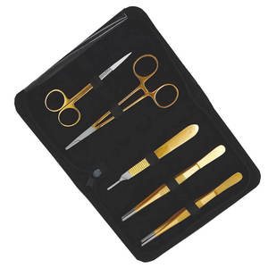 Kit de Sutura Quirúrgica de Acero Inoxidable de 5 Piezas, Chapado en Oro, Color BP, Pinzas, Tijeras, Juego de Práctica de Sutura Médica de Surgiright - Product Image 5