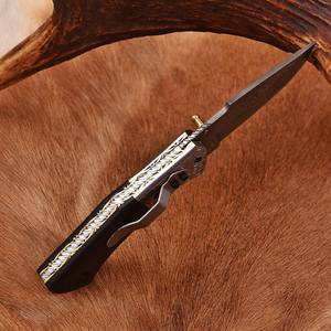 Cuchillo plegable de acero de Damasco hecho a mano personalizado con mango de madera/hueso y diseño de bloqueo interno OEM ODM disponible suministro de fábrica - Product Image 6