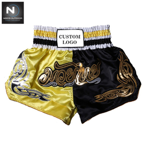 มวยมวยการฝึกอบรมมวยกางเกงขาสั้นมวยไทยล่าสุดการออกแบบที่มีสีสันมวยมวยไทยตามความต้องการกลางแจ้ง - Product Image 3
