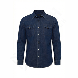 เสื้อเชิ้ตยีนส์แขนยาว ระบายอากาศได้ดี สไตล์ลำลองสำหรับผู้ชาย สินค้าขายดี พร้อมโลโก้สั่งทำ ขายส่งจำนวนมาก รับผลิตแบบ OEM - Product Image 1