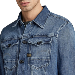 Veste en jean à col montant et impression de logo personnalisé de haute qualité hommes femmes 100% toile de coton Style décontracté hiver long nouveau - Product Image 2