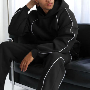 Sweat-shirt à capuche pour homme, 100% coton de haute qualité, lourd, hiver, logo personnalisé, coupe classique, poche, 400g - Product Image 4