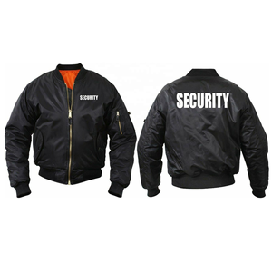 Veste de sécurité officielle noire, veste de garde, bombardier, veste de vol, protection UV, matière polyester, design unisexe pour la saison de printemps - Product Image 2