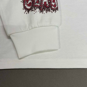 T-shirt surdimensionné de sport en coton avec logo personnalisé T-shirt à manches longues et col rond pour hommes vente en gros - Product Image 5