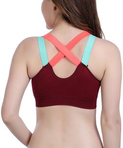 Soutien-gorge de sport pour femme à bretelles larges, fournisseur de marques privées, polyester élasthanne 220 GSM, soutien-gorge d'entraînement à maintien élevé et très extensible - Product Image 5