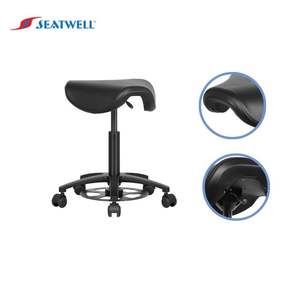 Tabouret de coiffeur industriel pivotant à hauteur réglable - Product Image 1