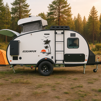Caravane pliante légère et moderne en aluminium, de type teardrop, pour voyages en famille et camping, directement de l'usine.