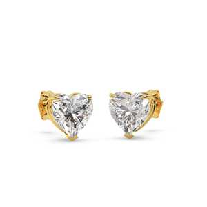 Boucles d'oreilles en or jaune 18 carats avec diamants taille cœur 2,00 carats (G-H VS2-SI1) - Product Image 3