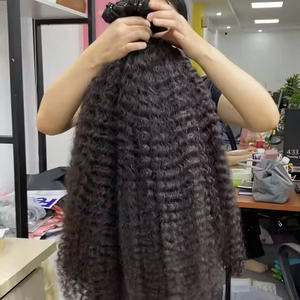 Meilleure vente Remy vietnamiens vierge peau bouclée trame de cheveux humains bruts avec Machine Double Trame Styles pour les vacances du Nouvel An - Product Image 4