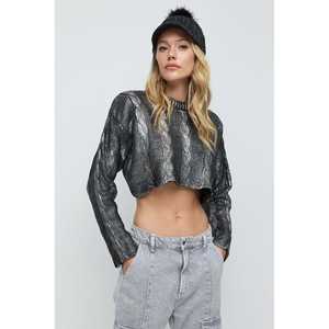 Suéter Casual de Punto Crochet, 100% Poliéster, Cuello Redondo, Manga Larga - Product Image 1