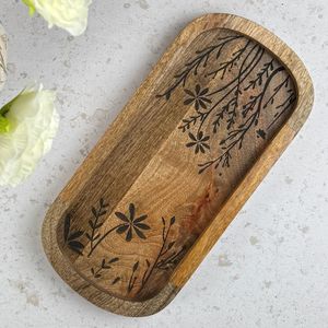 ถาดเสิร์ฟไม้ดีไซน์หรูหราไม่ซ้ำใคร ทำด้วยมือ ถาดอเนกประสงค์ คุณภาพมาตรฐาน ผลิตในอินเดีย - Product Image 2