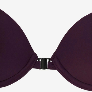 Ensemble bikini deux pièces violet pour femme, avec soutien-gorge push-up croisé à nouer et bas hipster, en Spandex et Nylon - Product Image 4