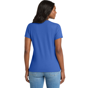 Women Blue <b>Slim</b> Fit T Shirt Soft Breathable Material Short Sleeve Casual Fashion Tee for Daily Styling - Product Image 3