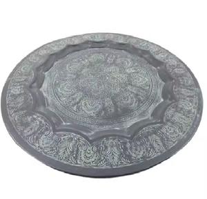 Plateau de service personnalisé en métal argenté de luxe haut de gamme pour la maison ou l'hôtel pour les célébrations du Ramadan Artisanat en métal artisanal - Product Image 2