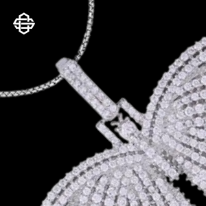 Luxe Papillon Pendentif Hiphop Bijoux Glacé Moissanite Collier pour Femmes Filles Bling Personnalisé Charme Déclaration Chaîne - Product Image 5