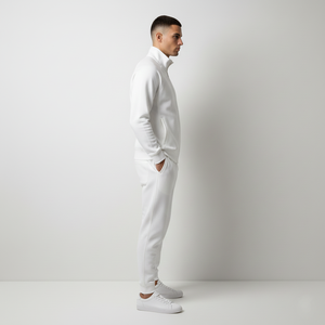 Chándal de Algodón Interlock de Primera Calidad para Hombre, Colores Personalizados, Cuello Estructurado, Cierre con Cordón, Lavado Ácido Vintage de Lujo - Product Image 3