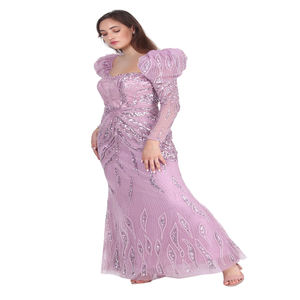 Hand-Embellished Luxury Designer Women’s Gown with <b>Sequins</b> & Beads | Elegant Beach Wedding & Resort Event Wear for Export - Product Image 2