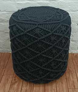 Moderno Europeo Americano hogar al aire libre salón otomanos yute POUF otomano yute trabajo una manija taburete de punto para dormitorio sala de estar - Product Image 3